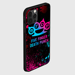 Чехол для iPhone 12 Pro Max Five Finger Death Punch - neon gradient, цвет: 3D-черный — фото 2