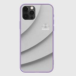 Чехол для iPhone 12 Pro Max Daewoo - серая абстракция, цвет: 3D-сиреневый