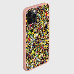 Чехол для iPhone 12 Pro Max Симпсоны все Герои, цвет: 3D-светло-розовый — фото 2