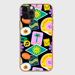 Чехол iPhone 12 Pro Max Летние наклейки pop-art паттерн