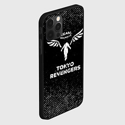 Чехол для iPhone 12 Pro Max Tokyo Revengers с потертостями на темном фоне, цвет: 3D-черный — фото 2