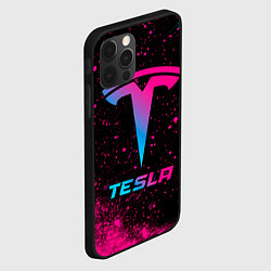Чехол для iPhone 12 Pro Max Tesla - neon gradient, цвет: 3D-черный — фото 2