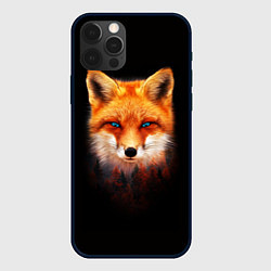Чехол для iPhone 12 Pro Max Лиса над лесом, цвет: 3D-черный