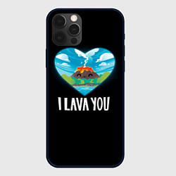 Чехол для iPhone 12 Pro Max I lava you я лава ю, цвет: 3D-черный