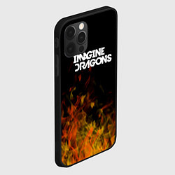 Чехол для iPhone 12 Pro Max Imagine Dragons - пламя, цвет: 3D-черный — фото 2