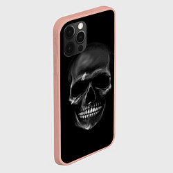 Чехол для iPhone 12 Pro Max Карбоновый череп, цвет: 3D-светло-розовый — фото 2