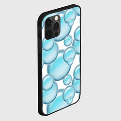 Чехол для iPhone 12 Pro Max Стеклянные голубые шарики марблс, цвет: 3D-черный — фото 2