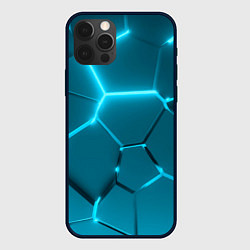 Чехол для iPhone 12 Pro Max Ледяные неоновые геометрические плиты, цвет: 3D-черный