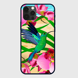 Чехол iPhone 12 Pro Max Колибри и орхидеи