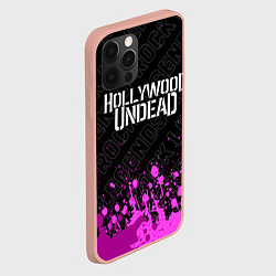 Чехол для iPhone 12 Pro Max Hollywood Undead rock legends: символ сверху, цвет: 3D-светло-розовый — фото 2