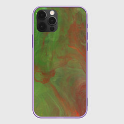 Чехол iPhone 12 Pro Max Зелёные и красные волны красок