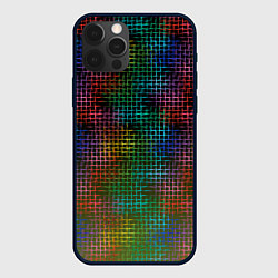 Чехол для iPhone 12 Pro Max Неоновый сетчатый узор, цвет: 3D-черный