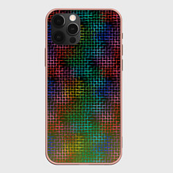 Чехол для iPhone 12 Pro Max Неоновый сетчатый узор, цвет: 3D-светло-розовый