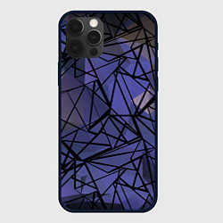 Чехол iPhone 12 Pro Max Blue with black stripes pattern