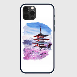 Чехол для iPhone 12 Pro Max Акварельный Токио, цвет: 3D-черный