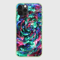 Чехол для iPhone 12 Pro Max Цветной круговорот, цвет: 3D-салатовый