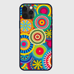 Чехол для iPhone 12 Pro Max Мандала-Цветы, цвет: 3D-черный
