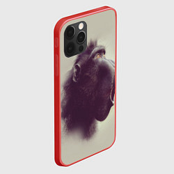 Чехол для iPhone 12 Pro Max Удивленная обезьяна, цвет: 3D-красный — фото 2