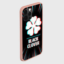 Чехол для iPhone 12 Pro Max Символ Black Clover в стиле glitch на темном фоне, цвет: 3D-светло-розовый — фото 2