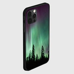 Чехол для iPhone 12 Pro Max Сияние над лесом, цвет: 3D-черный — фото 2