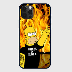 Чехол для iPhone 12 Pro Max Homer Simpson - Rock n Roll!, цвет: 3D-черный