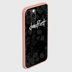 Чехол для iPhone 12 Pro Max Judas Priest - краска черепа, цвет: 3D-светло-розовый — фото 2