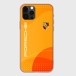 Чехол iPhone 12 Pro Max Porsche Жёлтая абстракция