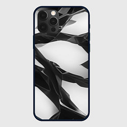 Чехол для iPhone 12 Pro Max Осколки кристалла, тёмная абстракция, цвет: 3D-черный