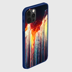 Чехол для iPhone 12 Pro Max Яркие светящиеся осколки, цвет: 3D-тёмно-синий — фото 2