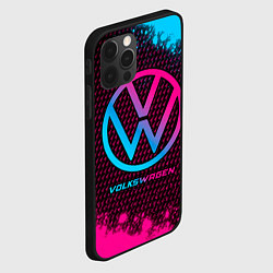 Чехол для iPhone 12 Pro Max Volkswagen - neon gradient, цвет: 3D-черный — фото 2