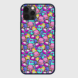 Чехол для iPhone 12 Pro Max Человечки с наушниками, цвет: 3D-черный