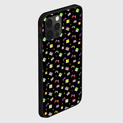 Чехол для iPhone 12 Pro Max 90s pattern on black, цвет: 3D-черный — фото 2