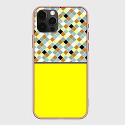 Чехол iPhone 12 Pro Max Желтый неоновый комбинированный узор