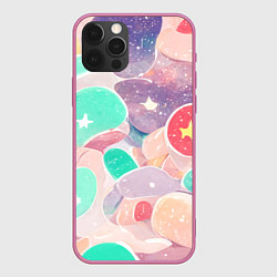 Чехол для iPhone 12 Pro Max Яркие сказочные узоры, цвет: 3D-малиновый