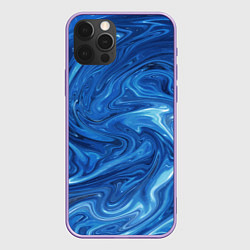 Чехол для iPhone 12 Pro Max Волновые разводы на поверхности воды, цвет: 3D-сиреневый