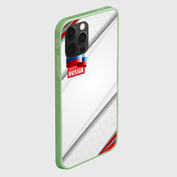 Чехол для iPhone 12 Pro Max Red & white флаг России, цвет: 3D-салатовый — фото 2