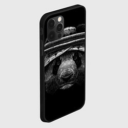Чехол для iPhone 12 Pro Max Панда и куфия - рисунок карандашом, цвет: 3D-черный — фото 2