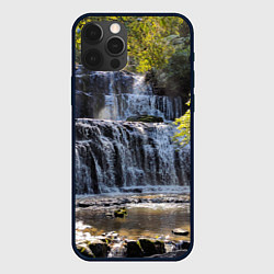 Чехол iPhone 12 Pro Max Водопад, солнечные лучи и лес