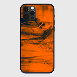 Чехол iPhone 12 Pro Max Абстрактная оранжевая поверхность и чёрные тени