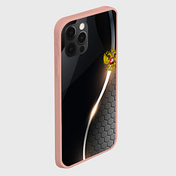 Чехол для iPhone 12 Pro Max Герб РФ киберпанк, цвет: 3D-светло-розовый — фото 2