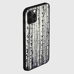 Чехол для iPhone 12 Pro Max Русские берёзки - роща, цвет: 3D-черный — фото 2