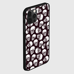 Чехол для iPhone 12 Pro Max Череп гравюра, цвет: 3D-черный — фото 2
