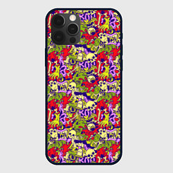 Чехол для iPhone 12 Pro Max Череп и зомби, цвет: 3D-черный
