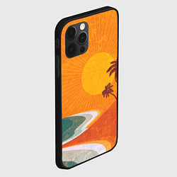 Чехол для iPhone 12 Pro Max Закат на побережье минимализм, цвет: 3D-черный — фото 2