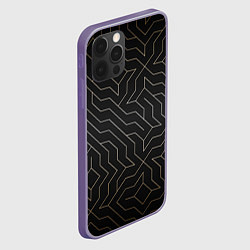 Чехол для iPhone 12 Pro Max Black gold - Узоры, цвет: 3D-серый — фото 2