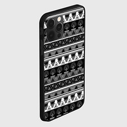 Чехол для iPhone 12 Pro Max Черно-белый скандинавский орнамент, цвет: 3D-черный — фото 2