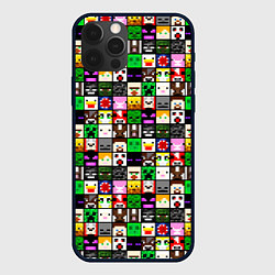 Чехол для iPhone 12 Pro Max Minecraft characters, цвет: 3D-черный
