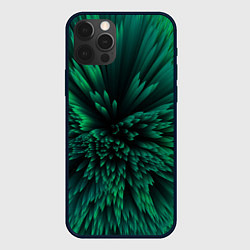 Чехол iPhone 12 Pro Max Объёмные острые зелёные фигуры