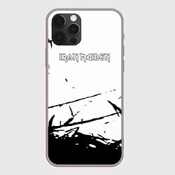 Чехол iPhone 12 Pro Max Iron Maiden черная текстура