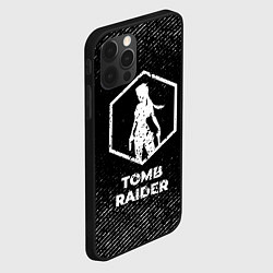 Чехол для iPhone 12 Pro Max Tomb Raider с потертостями на темном фоне, цвет: 3D-черный — фото 2